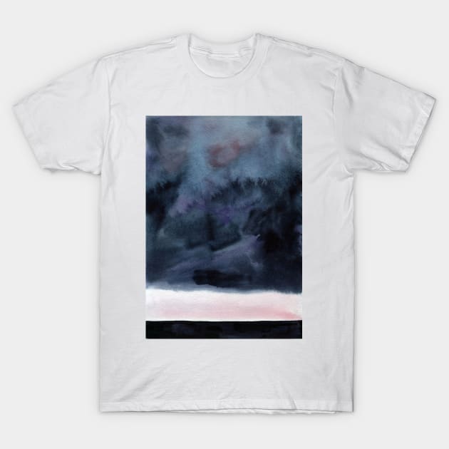 Watercolor landscape sky clouds T-Shirt by Olga Berlet